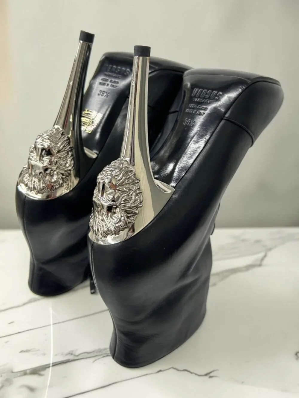 Versus Versace Lion Head Ankle Boots, New and Pristine, Size 39.5 EU